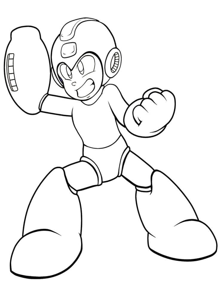 Desenho Mega Man Feliz para Colorir