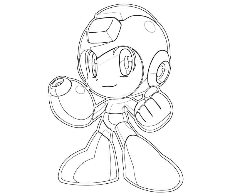 Desenho Mega Man Fofo para Colorir