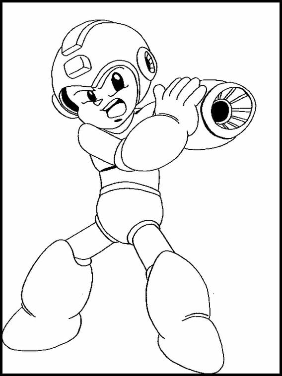 Desenho Mega Man Sorrindo para Colorir