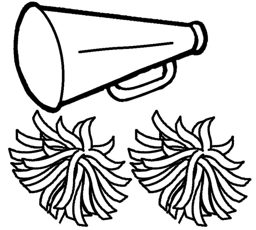 Desenho de Megafone de Líder de Torcida para Colorir