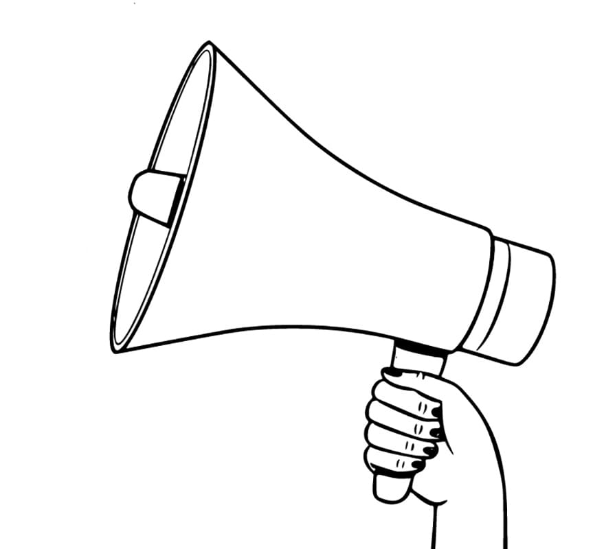 Desenho de Megafone de Mão para Colorir