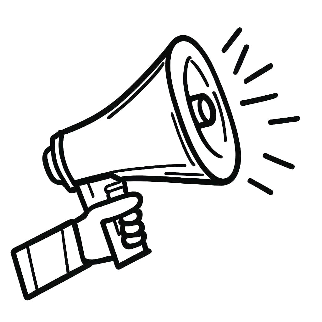 Desenho de Megafone Grátis para Colorir