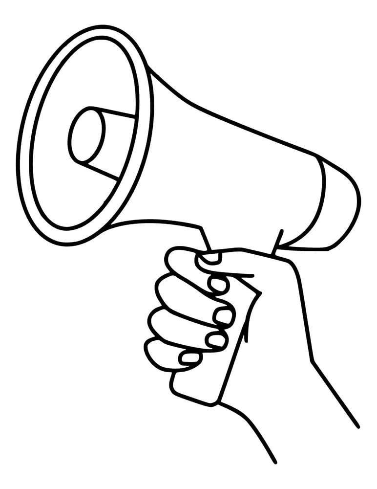 Desenho de Megafone Grátis para Crianças para Colorir