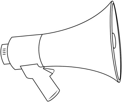 Desenho de Megafone para Pintar Tinta Guache