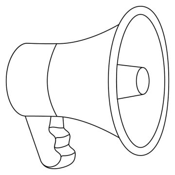 Desenho Imprimível de Megafone para Colorir