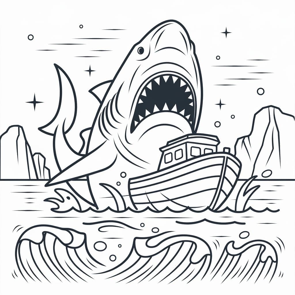 Desenho de Megalodon Grátis para Colorir