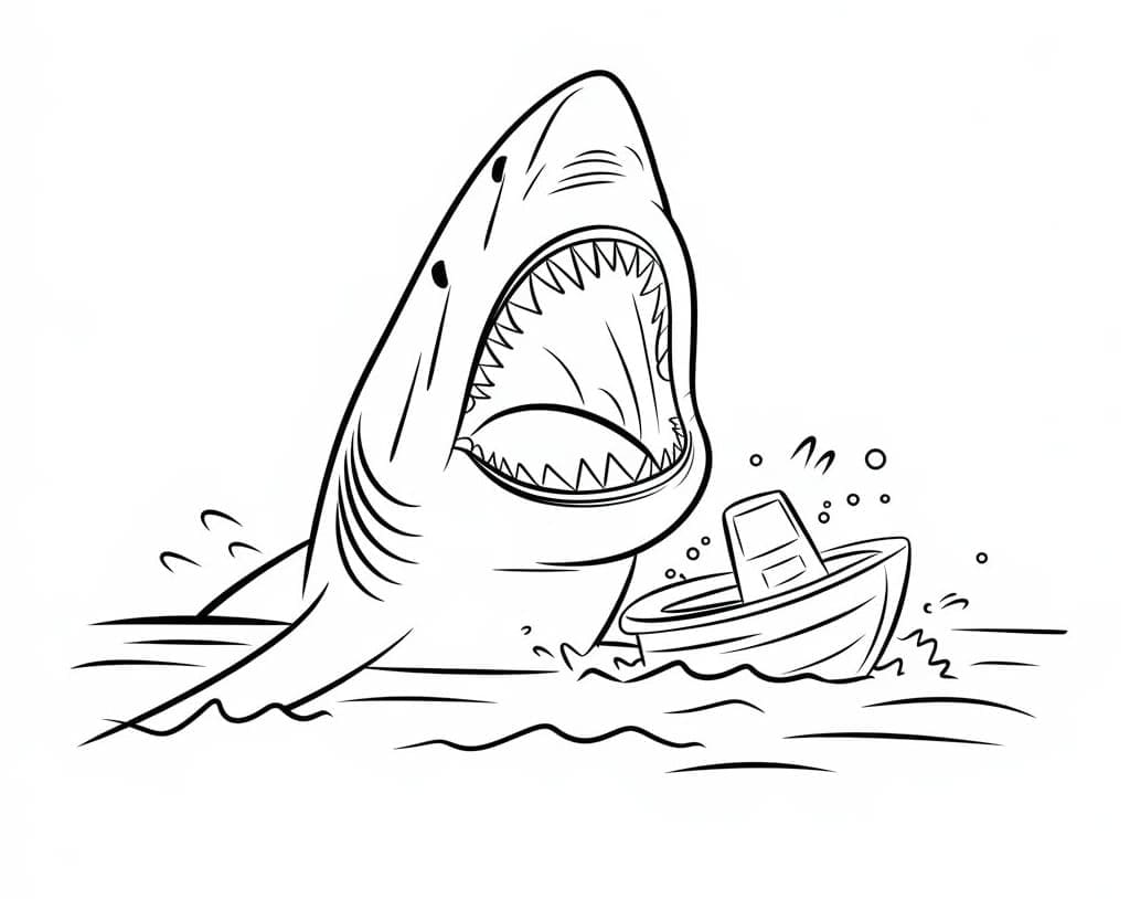 Desenho de Megalodon para Crianças de 2 Ano para Colorir