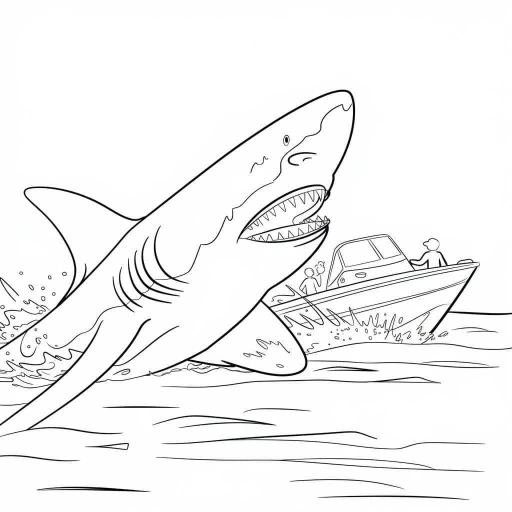 Desenho de Megalodon para Crianças de 5 Ano para Colorir
