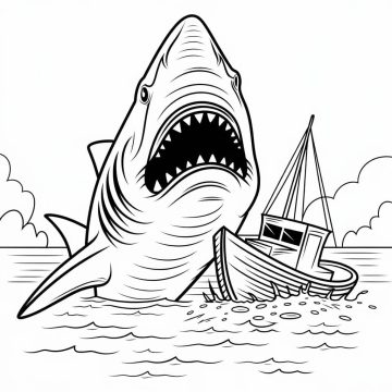 Desenho de Megalodon para crianças de 6 Ano para Colorir