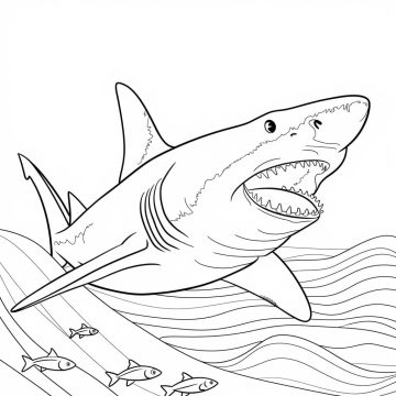 Desenho de Megalodonte Gigante para Colorir