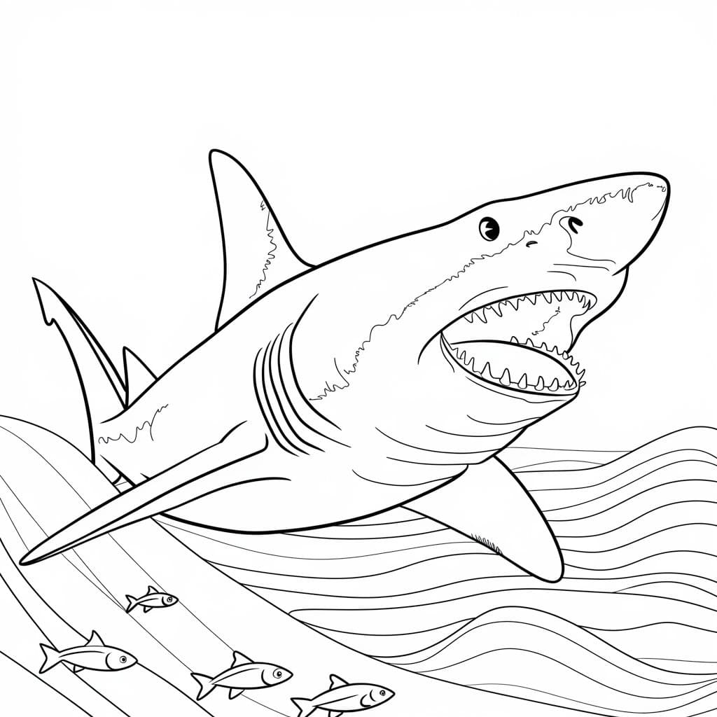 Desenho de Megalodonte Gigante para Colorir