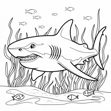 Desenho de Megalodonte para crianças de 1 Ano para Colorir