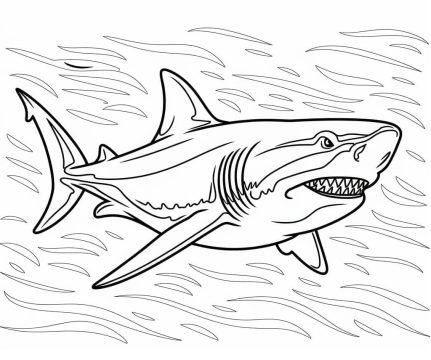 Desenho de Megalodonte para crianças de 4 Ano para Colorir