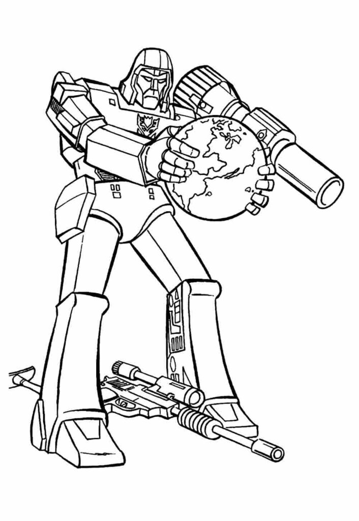 Desenho de Megatron Transformers para Colorir Giz de Cera