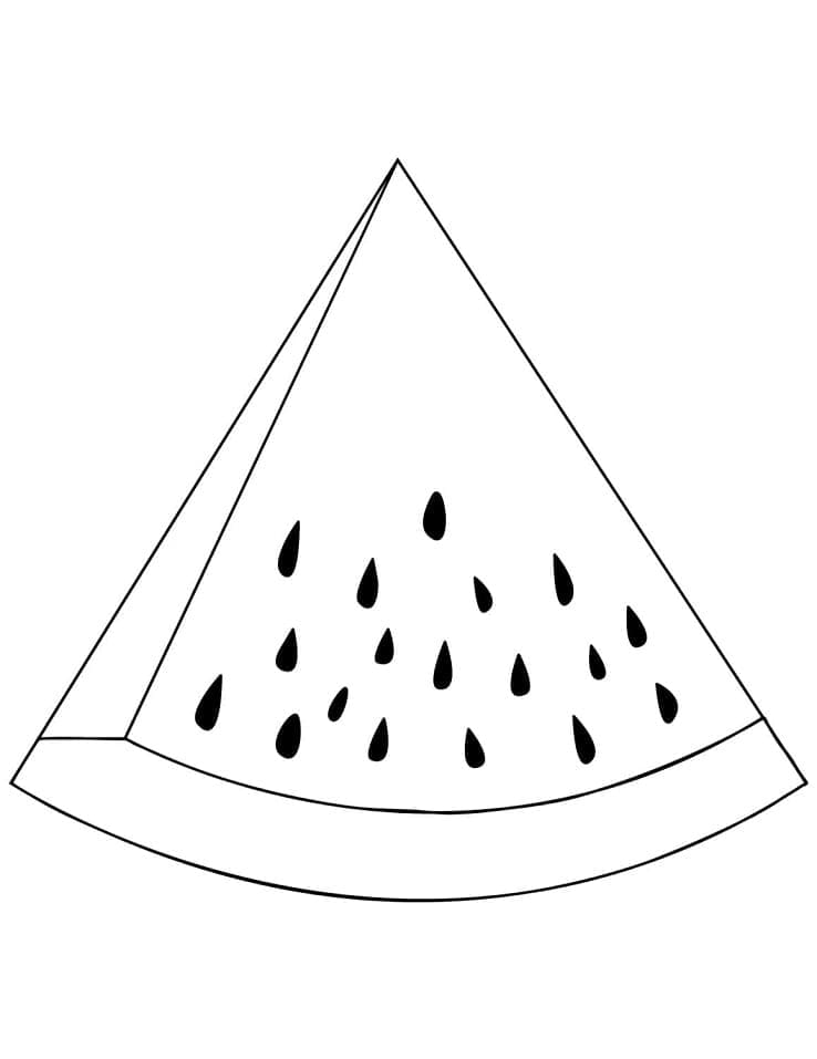 Desenho de Fatiá de Melancia Fácil para Colorir