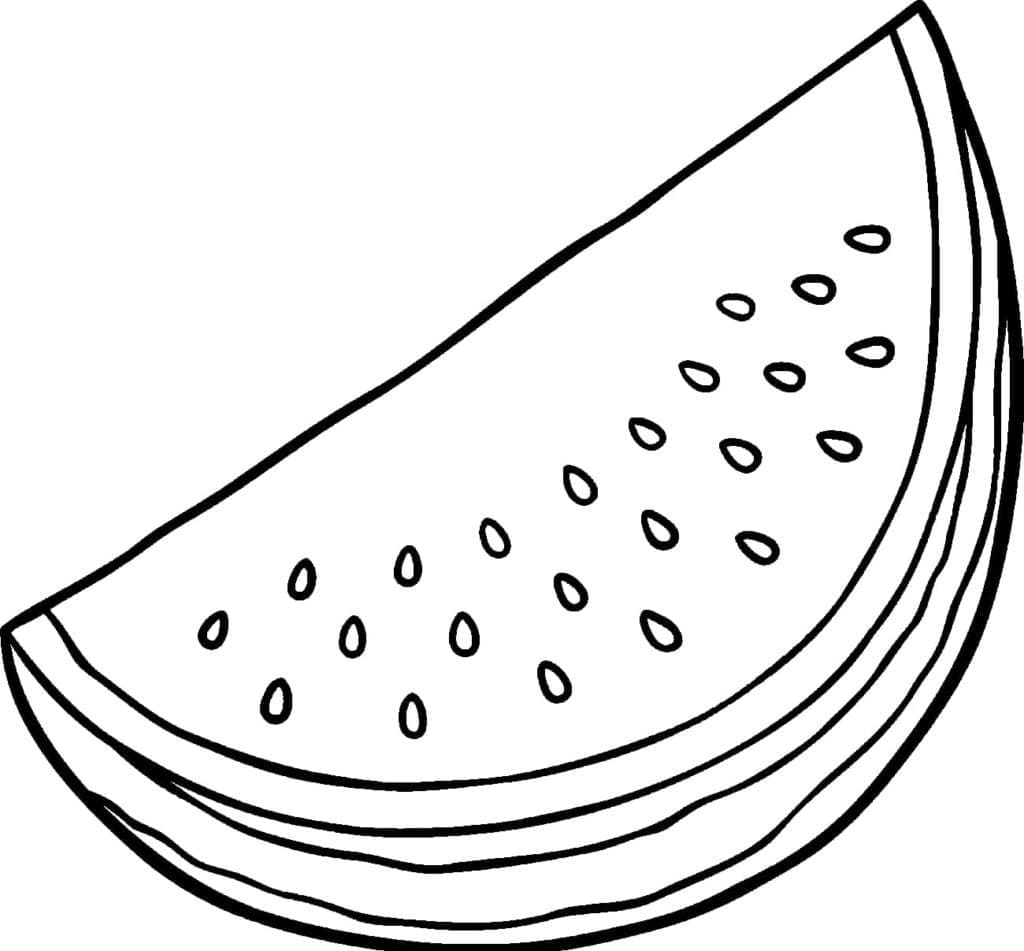 Desenho de Fatiá de Melancia para Colorir
