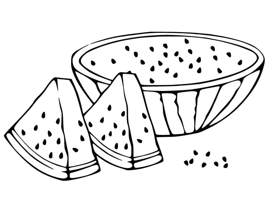 Desenho de Imagem de Melancia para Colorir