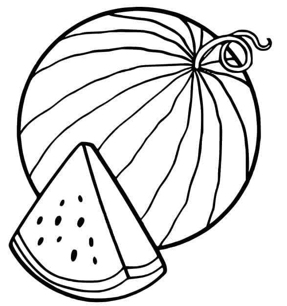 Desenho de Imprimivel Melancia para Colorir