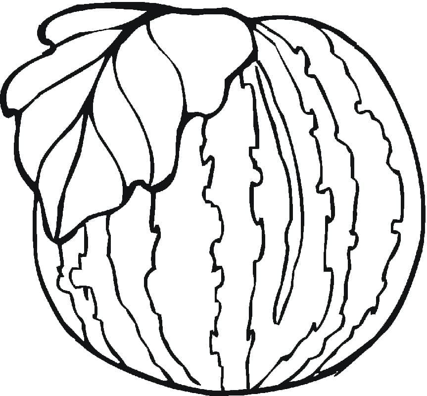 Desenho de Melancia Grátis para Crianças para Colorir