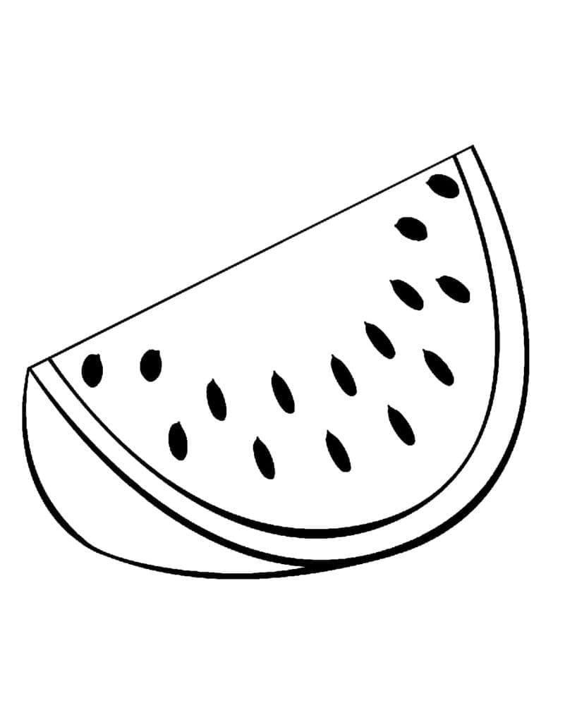 Desenho de Melancia Muito Fácil para Colorir
