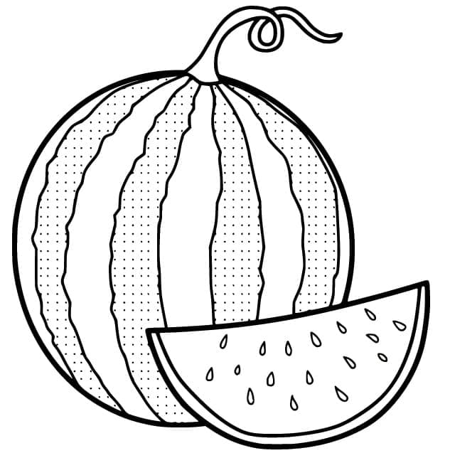 Desenho de Melancia para Crianças para Colorir