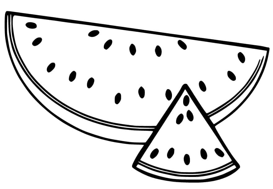 Desenho de Melancia para Desenhar e Colorir Fácil