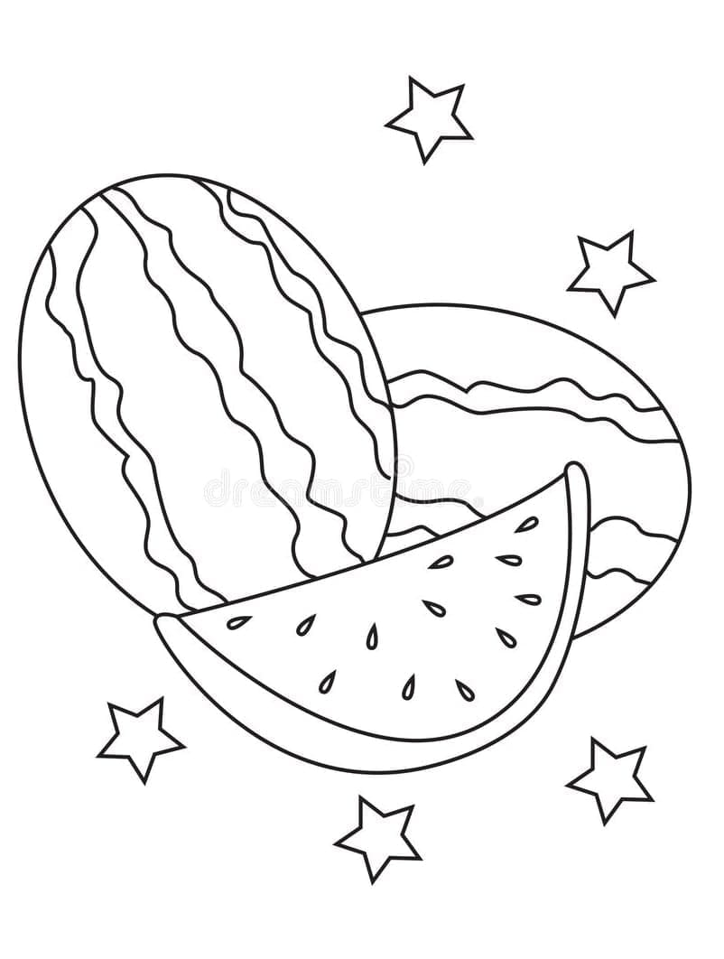 Desenho de Melancias para Colorir