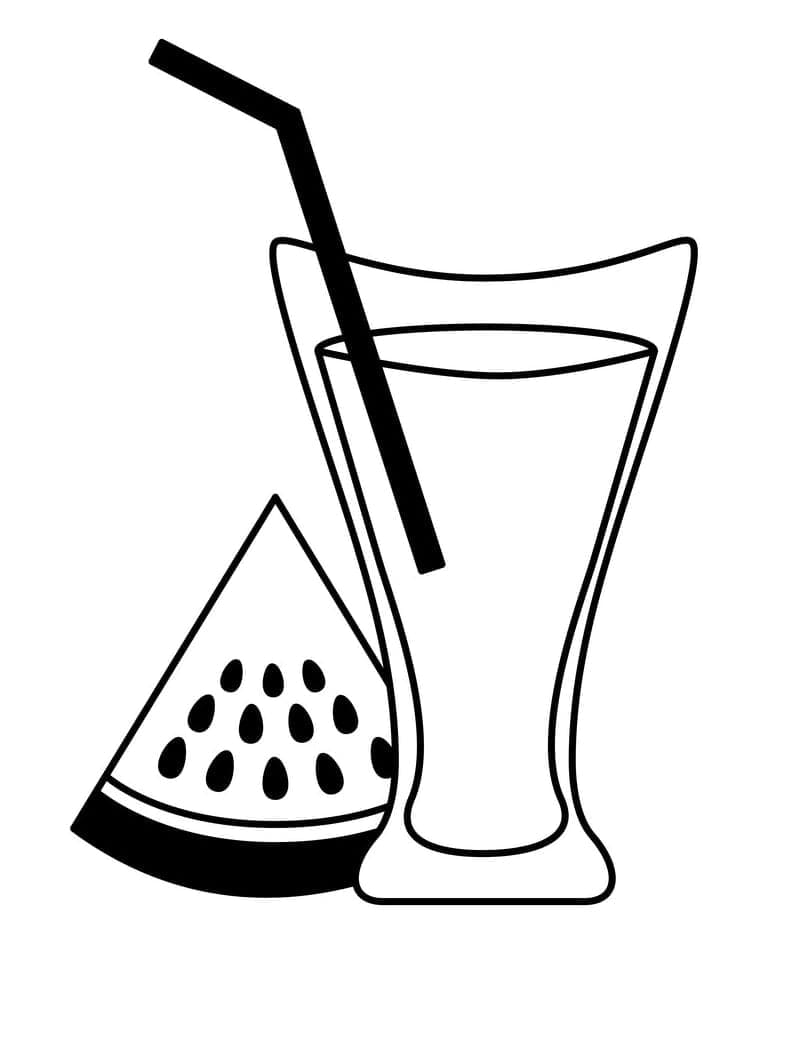 Desenho de Suco de Melancia para Colorir