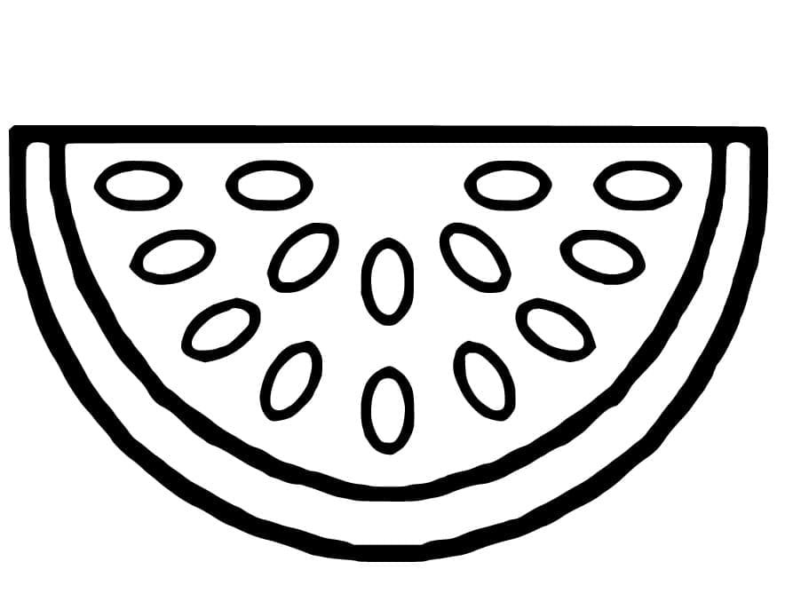 Desenho de uma Fatiá de Melancia para Colorir