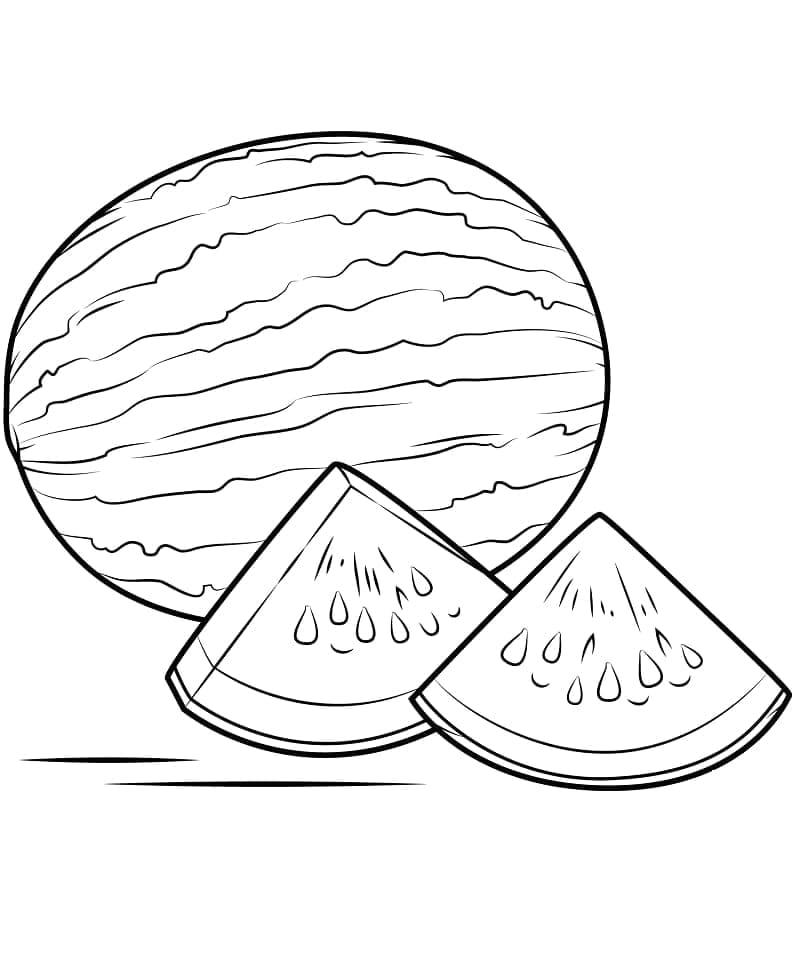 Desenho de uma Fruta Melancia para Colorir