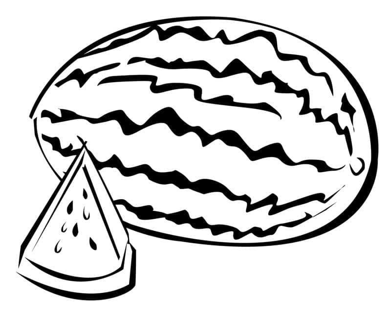 Desenho de uma Melancia Fácil para Colorir