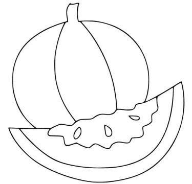 Desenho de Uma Melancia Muito Simples para Colorir