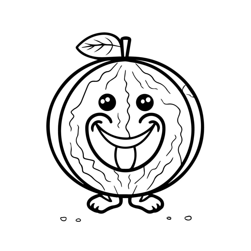 Desenho de Melão Engraçado para Colorir