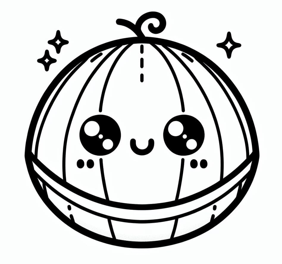 Desenho de Melão Fofo para Colorir