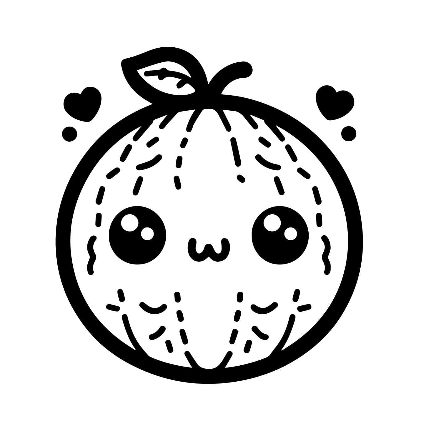 Desenho de Melão Kawaii para Colorir
