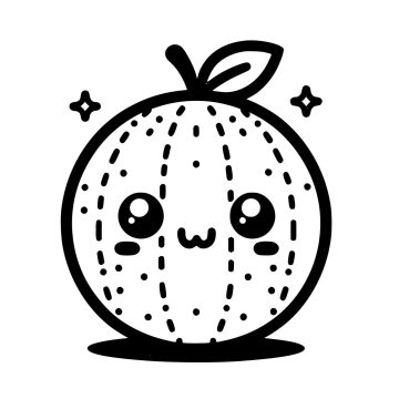 Desenho de Um melão Fofo para Colorir