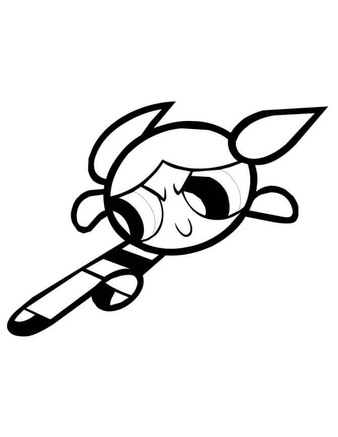 Desenho de Lindinha Atacando Vilão das Meninas Superpoderosas para Colorir