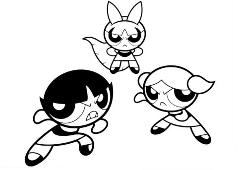 Desenho de Meninas Super Poderosas para Colorir