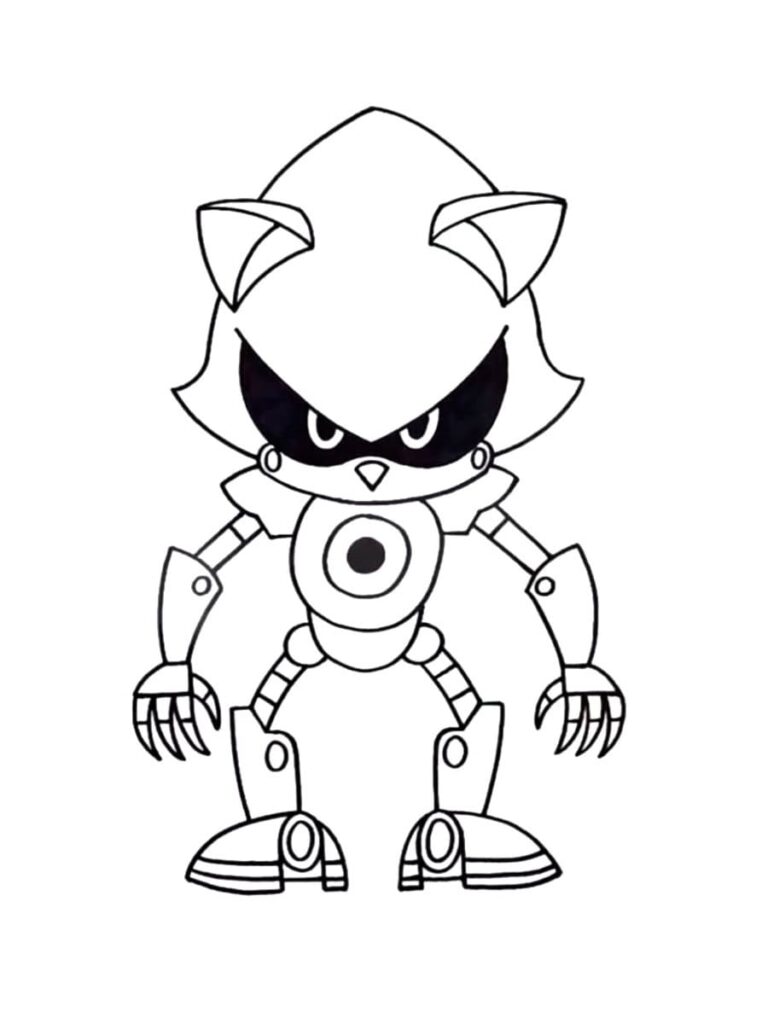 Desenho de Metal Sonic para Imprimir e Colorir
