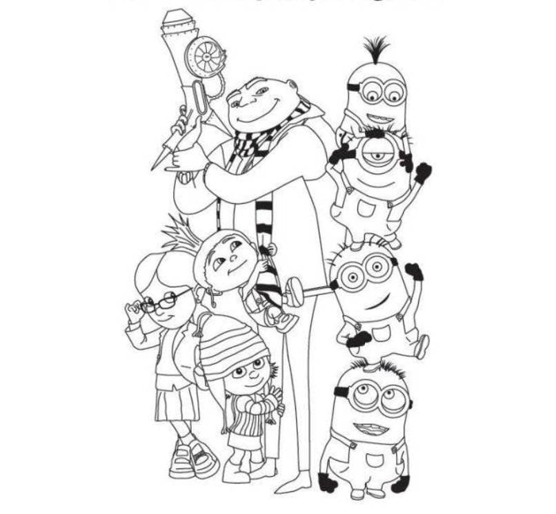 Desenho de Meu Malvado Favorito para Colorir Online Pdf