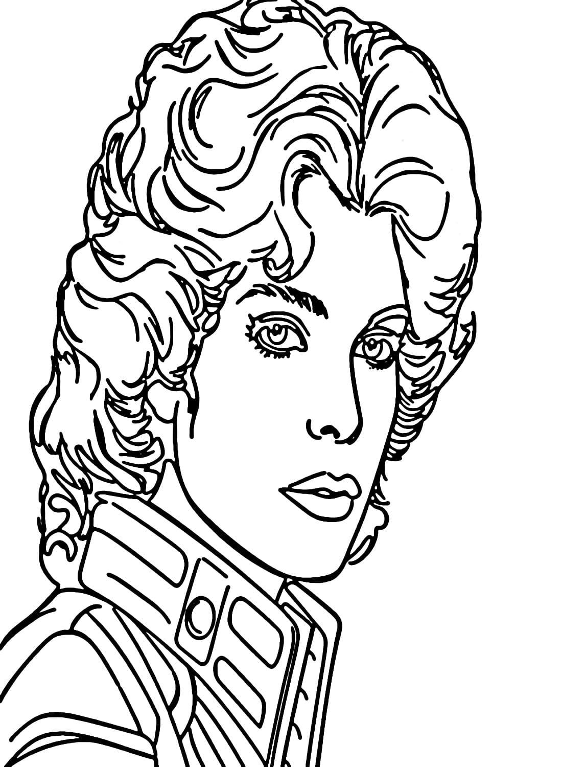 Desenho de Cara de Michael Jackson para Colorir