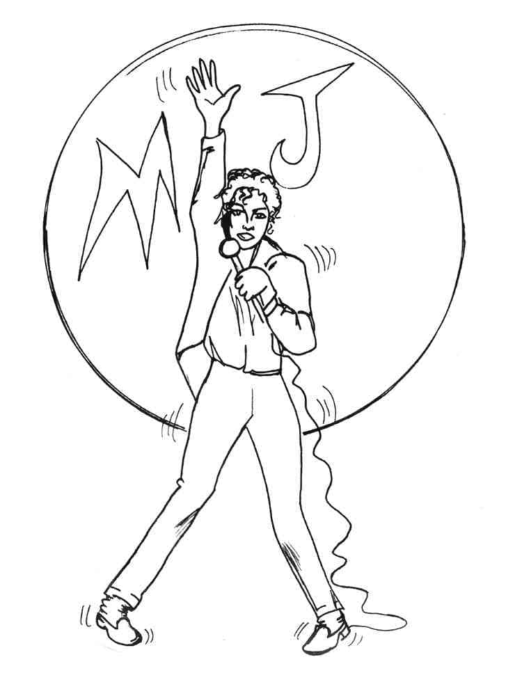 Desenho de Michael Jackson Dançá para Colorir