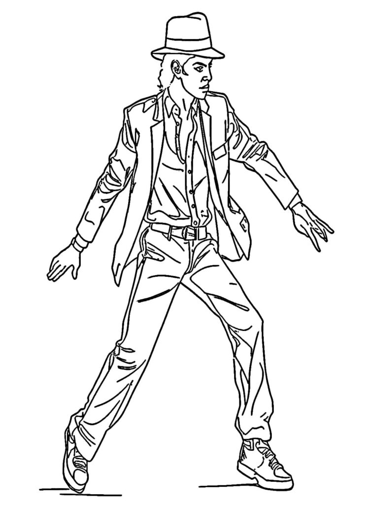 Desenho de Michael Jackson Dançando para Colorir