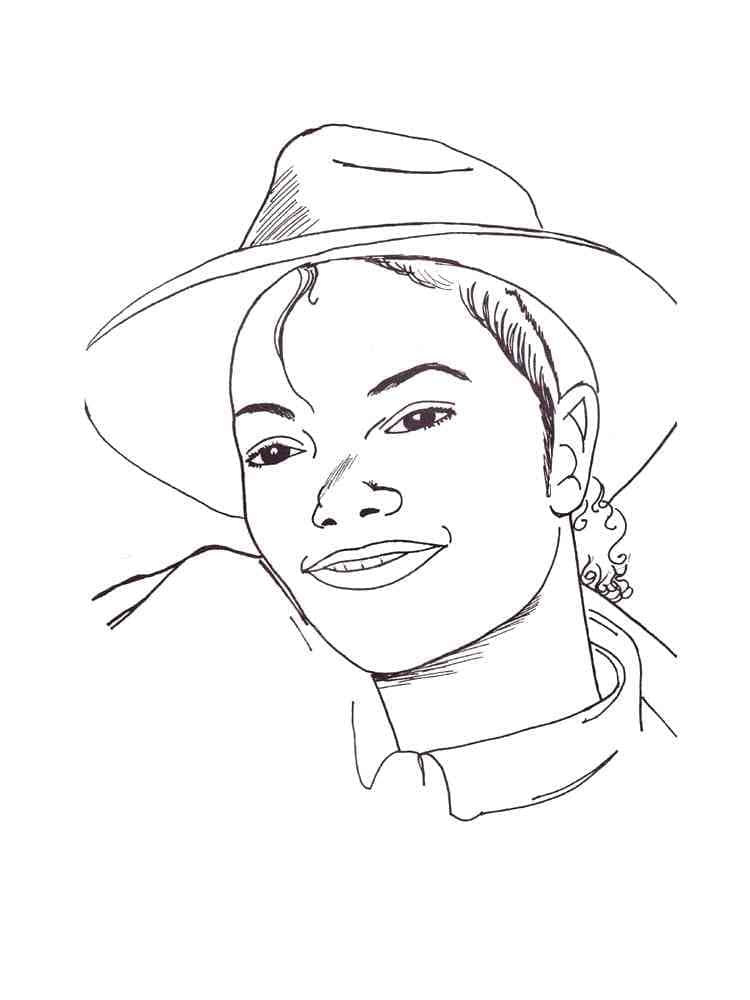 Desenho de Michael Jackson Sorridente para Colorir