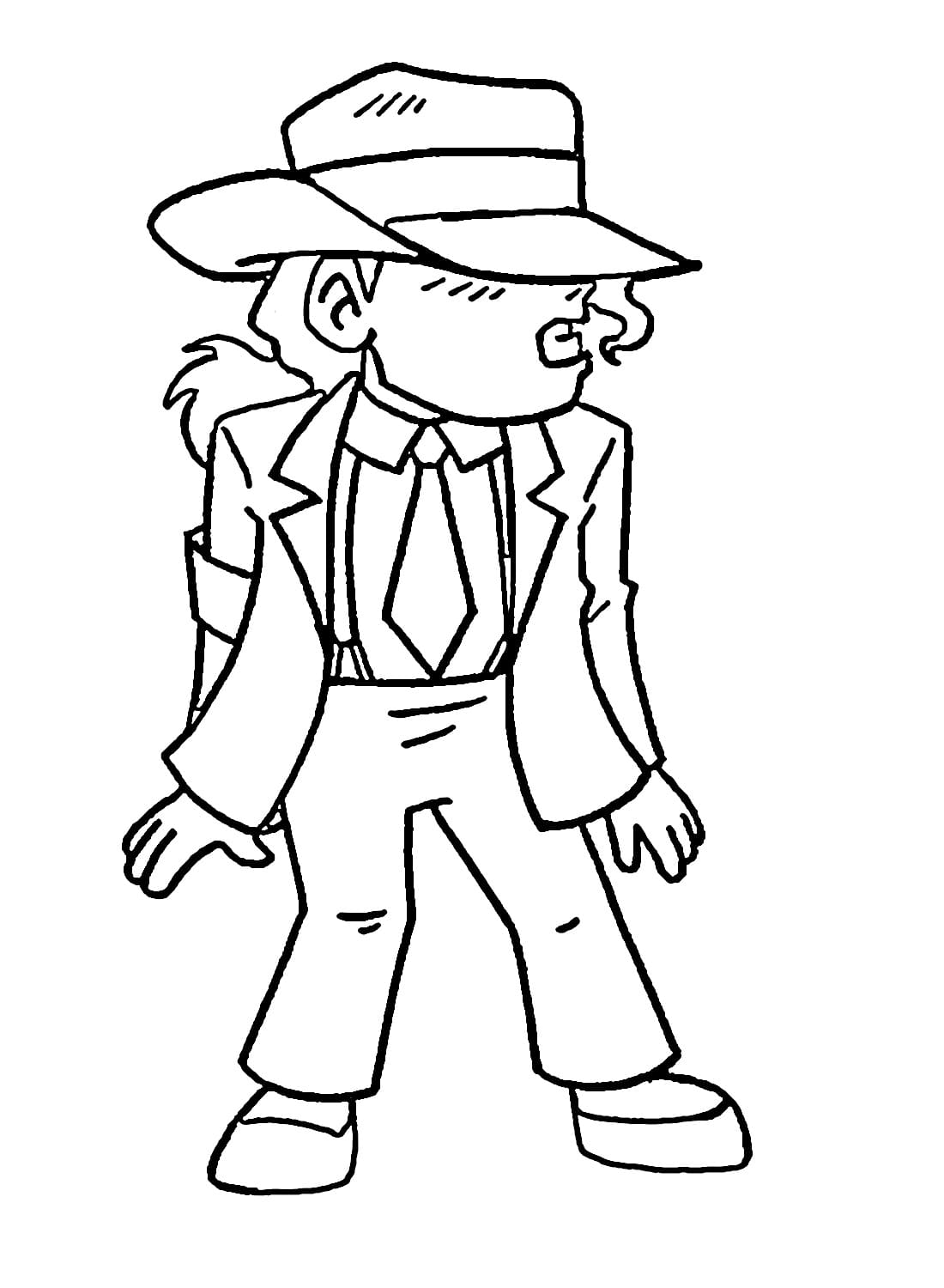 Desenho de Pequeno Michael Jackson para Colorir
