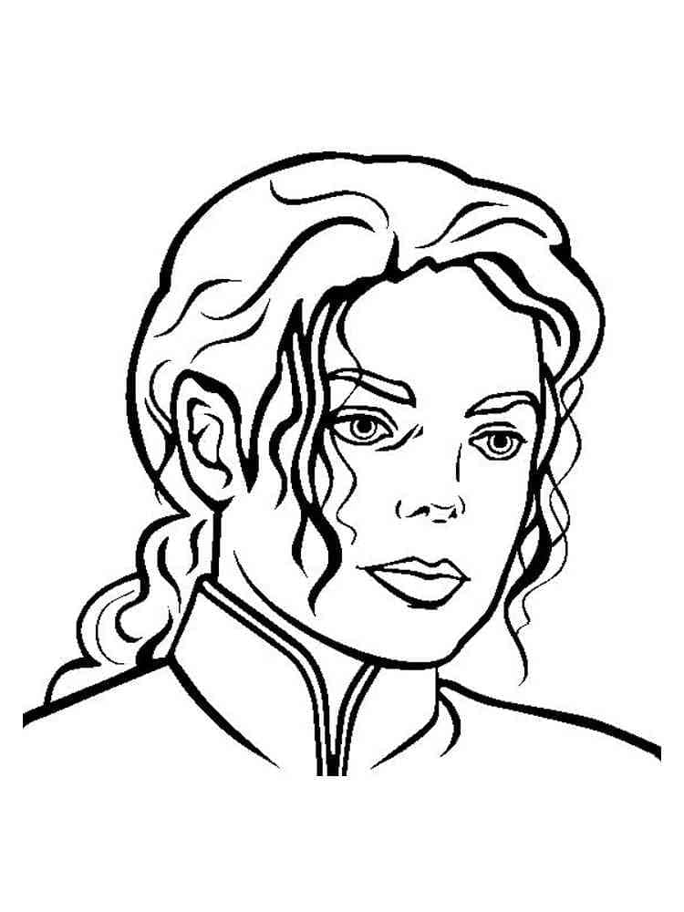Desenho de Retrato de Michael Jackson para Colorir