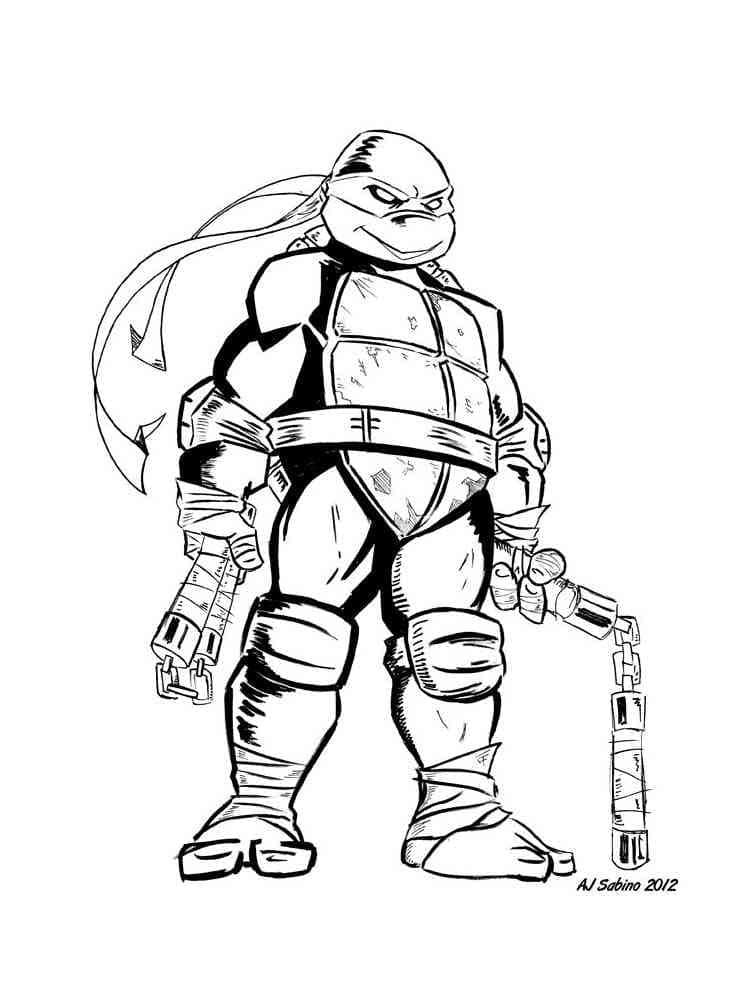 Desenho de Michelangelo Tartarugas Ninjas Grátis para Colorir