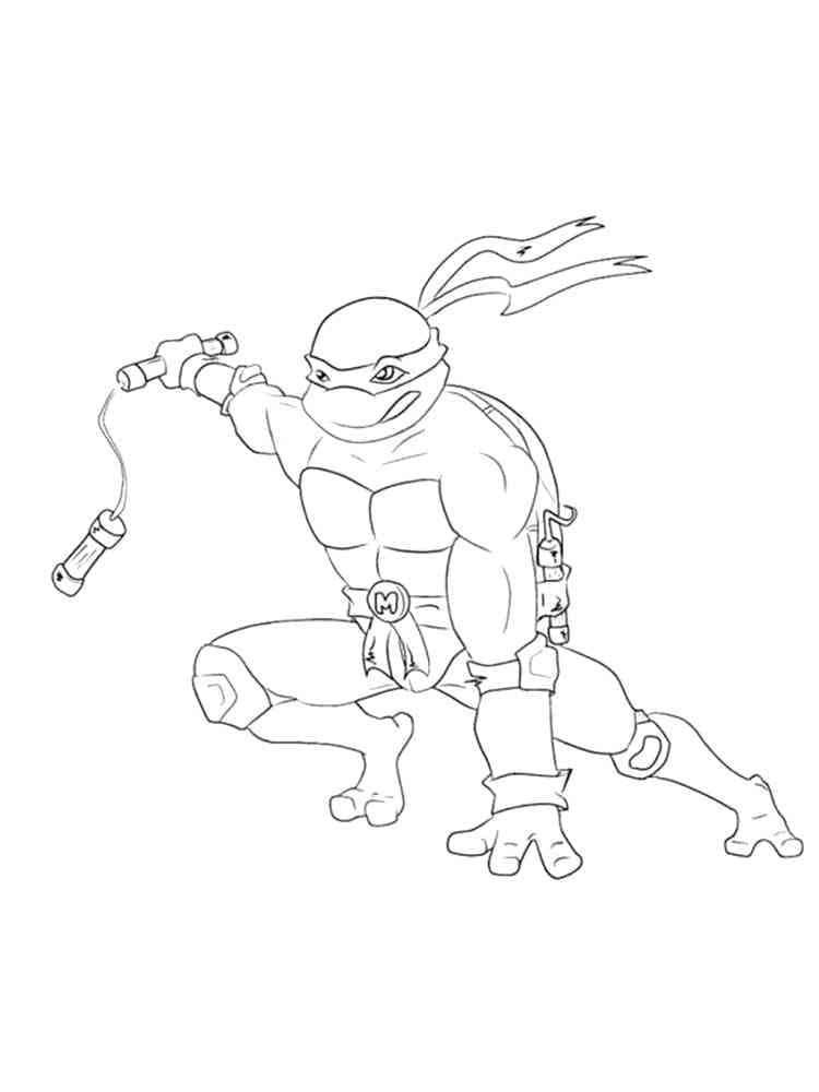 Desenho de Michelangelo Tartarugas Ninjas Grátis para Crianças para Colorir