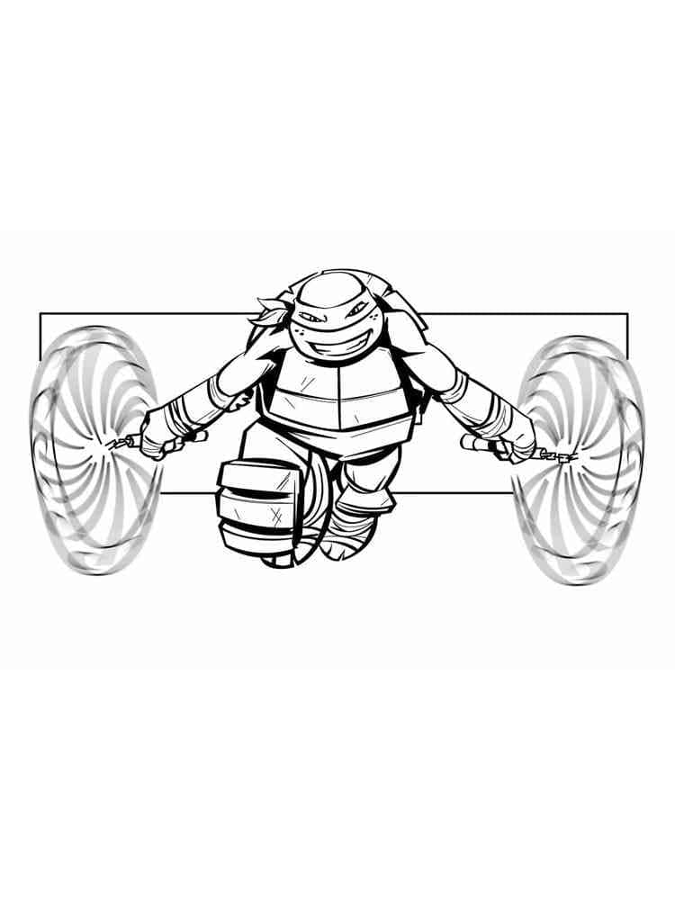 Desenho de Michelangelo Tartarugas Ninjas Imprimivel para Colorir
