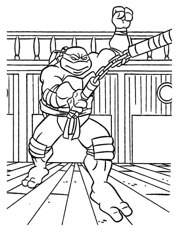 Desenho de Michelangelo Tartarugas Ninjas Incrível para Colorir
